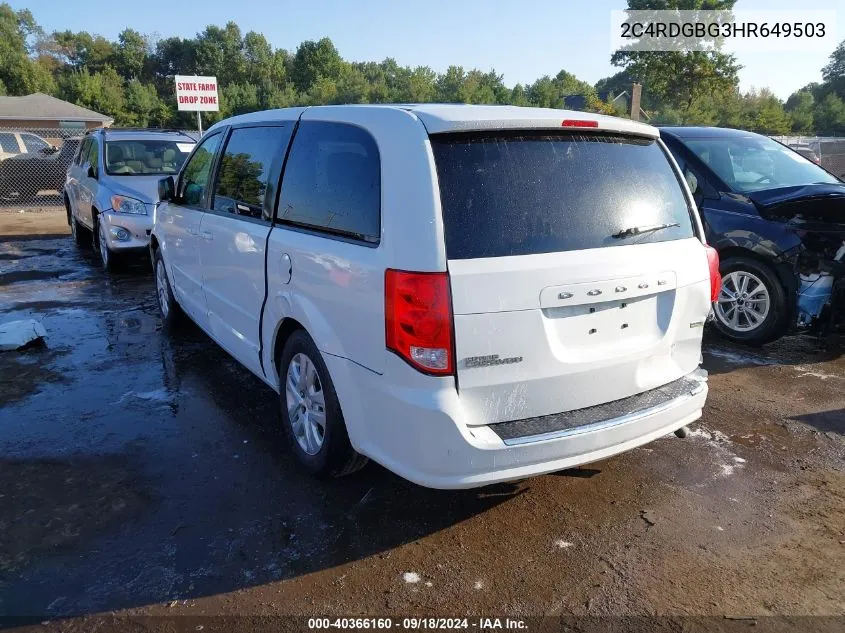 2C4RDGBG3HR649503 2017 Dodge Grand Caravan Se