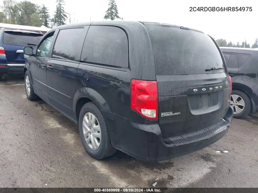 2017 Dodge Grand Caravan Se VIN: 2C4RDGBG6HR854975 Lot: 40389909