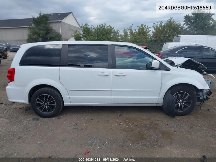 2017 Dodge Grand Caravan Se Plus VIN: 2C4RDGBG0HR618659 Lot: 40391013