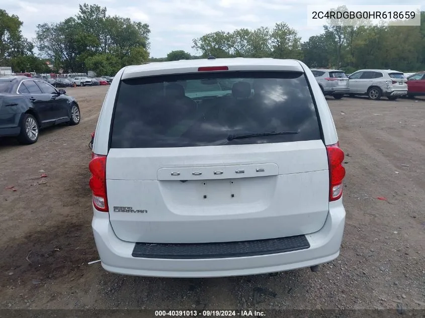 2017 Dodge Grand Caravan Se Plus VIN: 2C4RDGBG0HR618659 Lot: 40391013