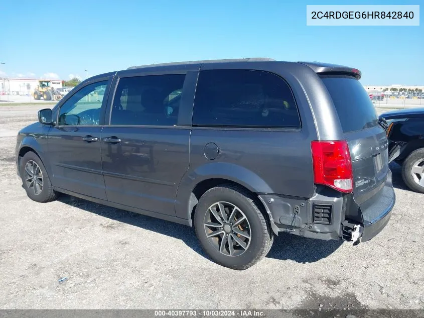 2017 Dodge Grand Caravan Gt VIN: 2C4RDGEG6HR842840 Lot: 40397793