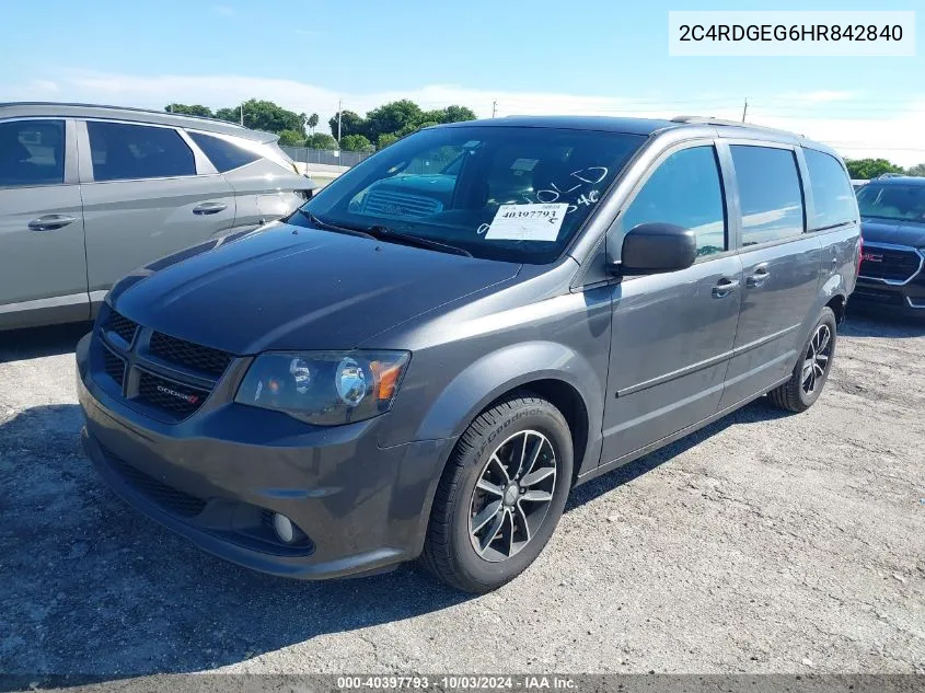 2017 Dodge Grand Caravan Gt VIN: 2C4RDGEG6HR842840 Lot: 40397793