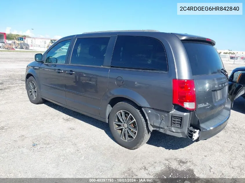 2017 Dodge Grand Caravan Gt VIN: 2C4RDGEG6HR842840 Lot: 40397793