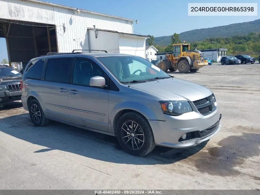 2017 Dodge Grand Caravan Gt VIN: 2C4RDGEG0HR865398 Lot: 40402450