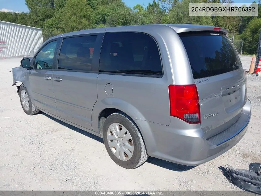 2C4RDGBGXHR706392 2017 Dodge Grand Caravan Se