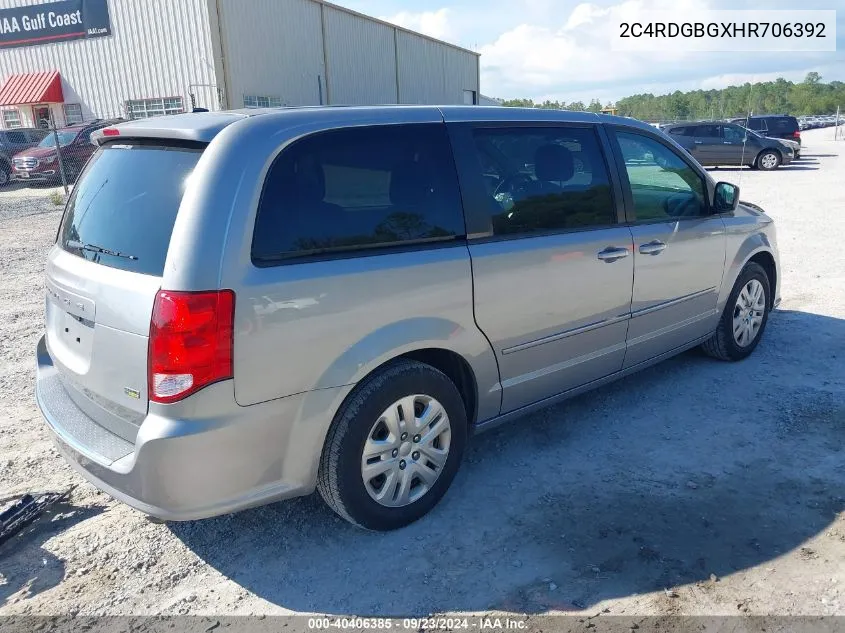 2C4RDGBGXHR706392 2017 Dodge Grand Caravan Se