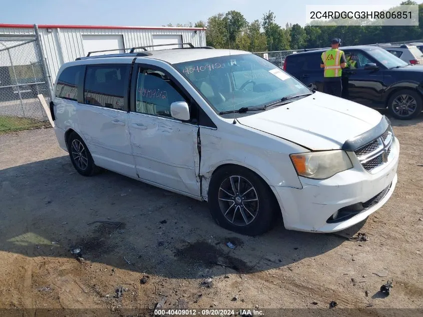 2C4RDGCG3HR806851 2017 Dodge Grand Caravan Sxt