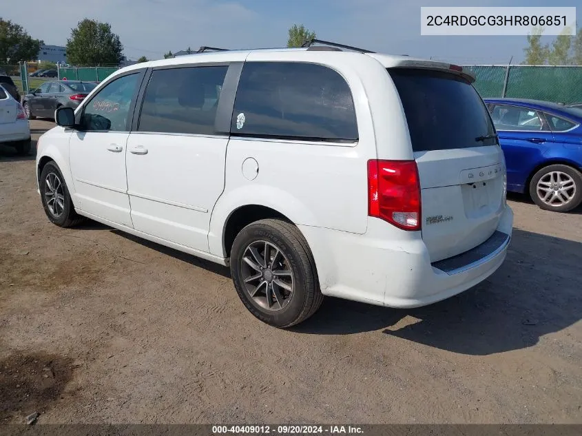 2C4RDGCG3HR806851 2017 Dodge Grand Caravan Sxt