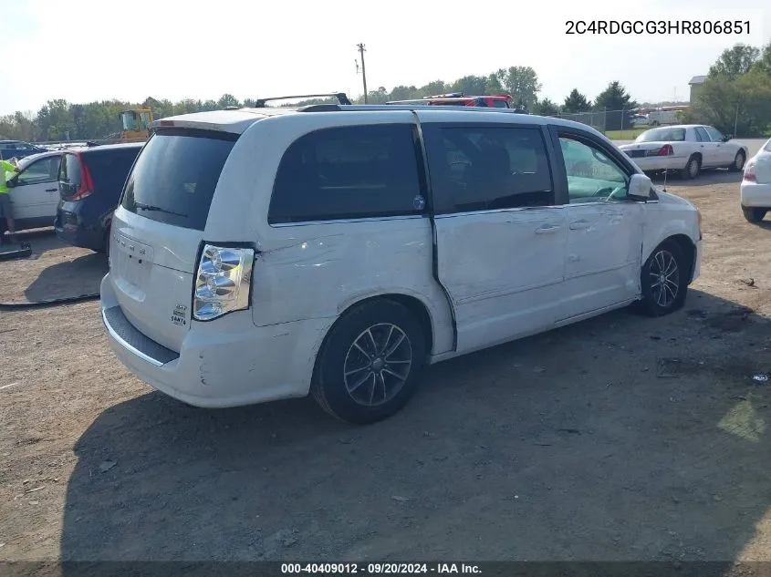 2C4RDGCG3HR806851 2017 Dodge Grand Caravan Sxt