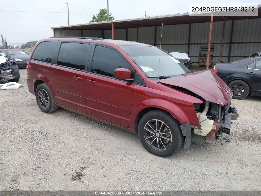 2017 Dodge Grand Caravan Gt VIN: 2C4RDGEG7HR848212 Lot: 40425038