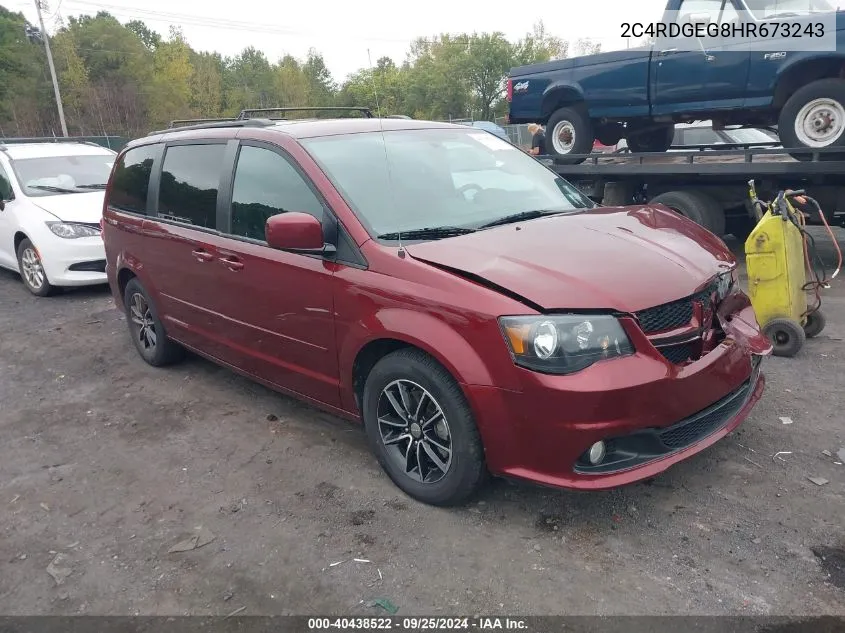 2017 Dodge Grand Caravan Gt VIN: 2C4RDGEG8HR673243 Lot: 40438522