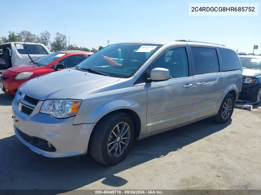 2017 Dodge Grand Caravan Sxt VIN: 2C4RDGCG8HR685752 Lot: 40449716