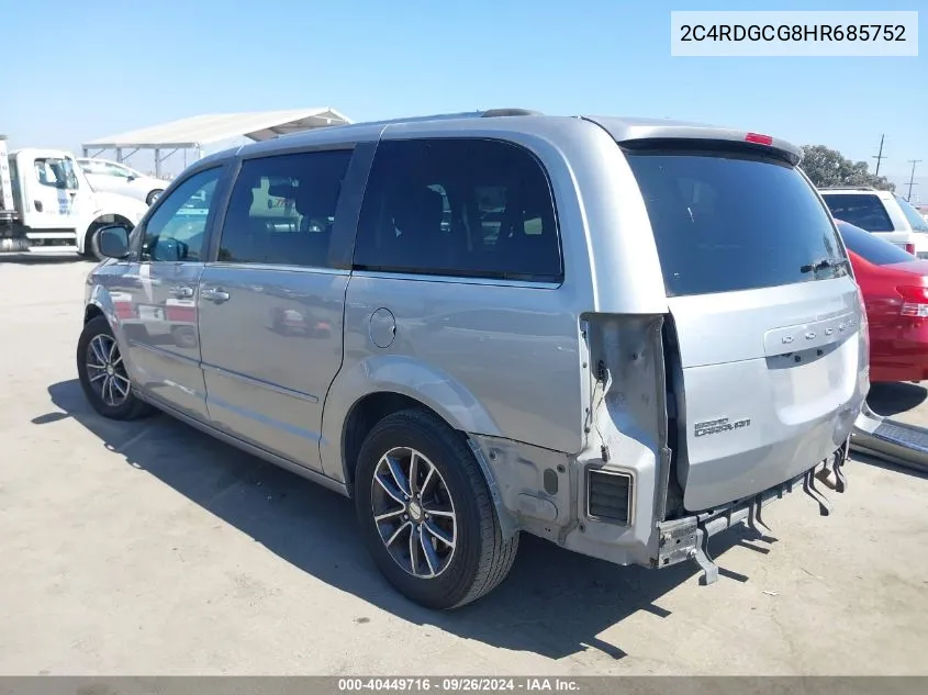 2017 Dodge Grand Caravan Sxt VIN: 2C4RDGCG8HR685752 Lot: 40449716