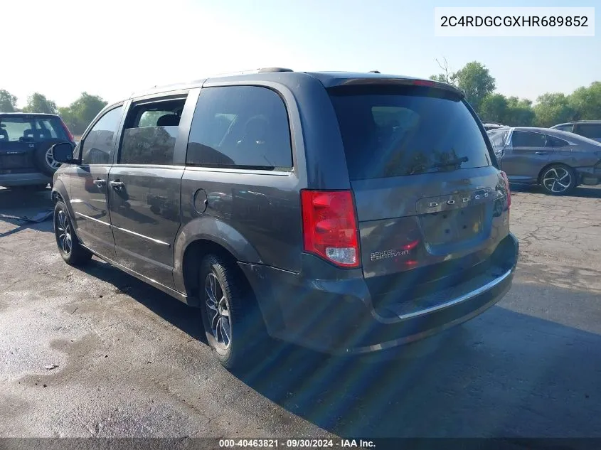 2017 Dodge Grand Caravan Sxt VIN: 2C4RDGCGXHR689852 Lot: 40463821