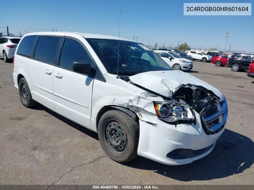 2C4RDGBG0HR601604 2017 Dodge Grand Caravan Se