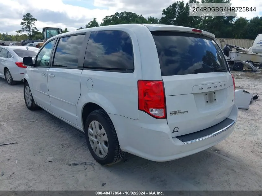 2017 Dodge Grand Caravan Se VIN: 2C4RDGBG4HR725844 Lot: 40477854