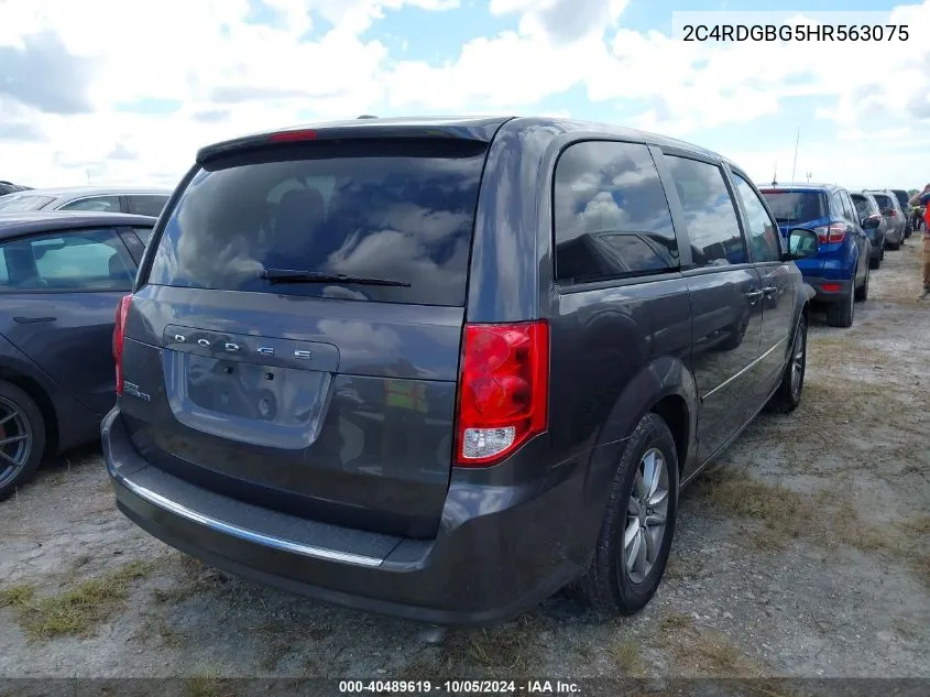 2017 Dodge Grand Caravan Se VIN: 2C4RDGBG5HR563075 Lot: 40489619