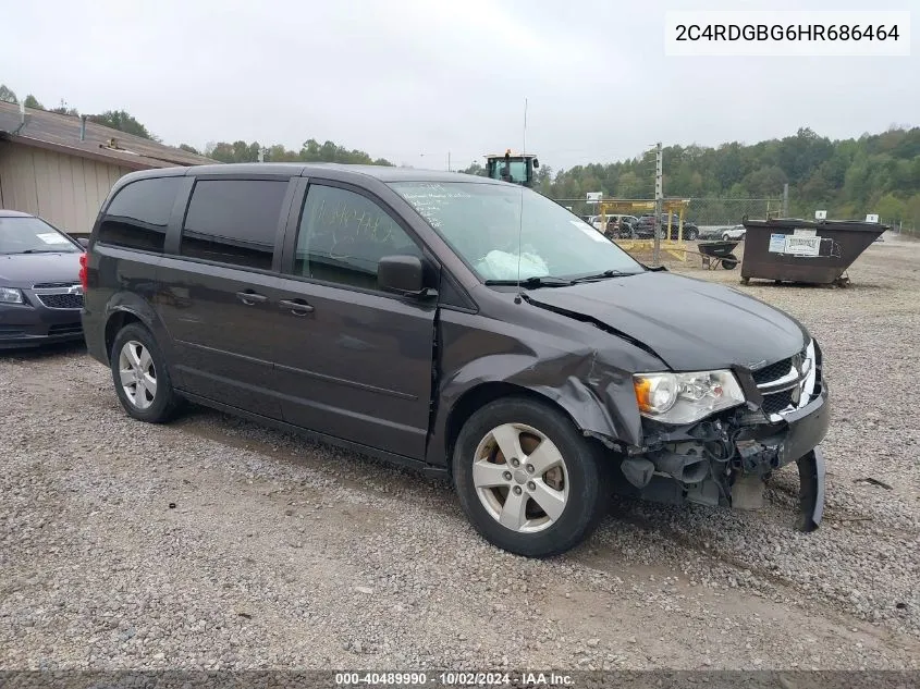 2017 Dodge Grand Caravan Se VIN: 2C4RDGBG6HR686464 Lot: 40489990