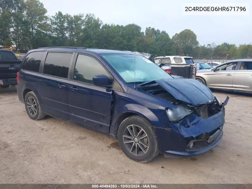 2017 Dodge Grand Caravan Gt VIN: 2C4RDGEG6HR671796 Lot: 40494263