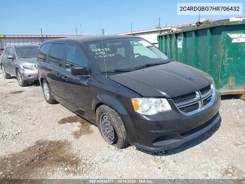 2017 Dodge Grand Caravan Se VIN: 2C4RDGBG7HR706432 Lot: 40535877