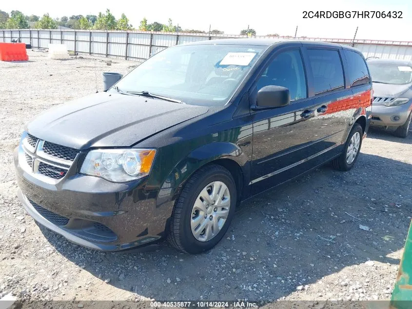 2017 Dodge Grand Caravan Se VIN: 2C4RDGBG7HR706432 Lot: 40535877