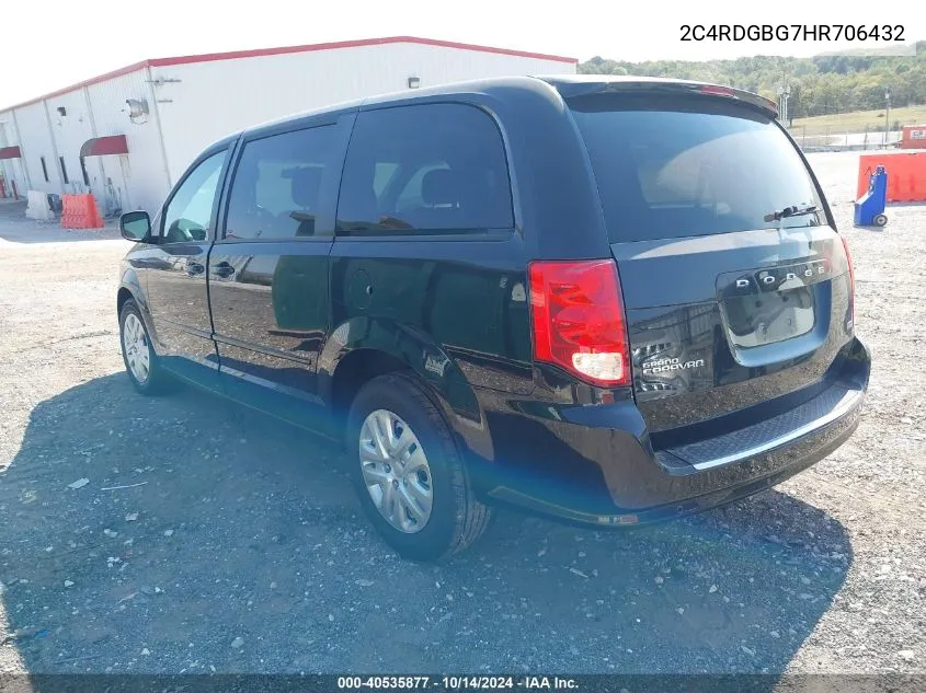 2017 Dodge Grand Caravan Se VIN: 2C4RDGBG7HR706432 Lot: 40535877