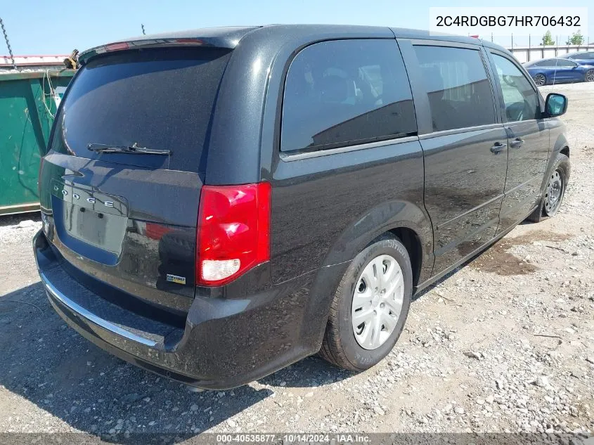 2017 Dodge Grand Caravan Se VIN: 2C4RDGBG7HR706432 Lot: 40535877