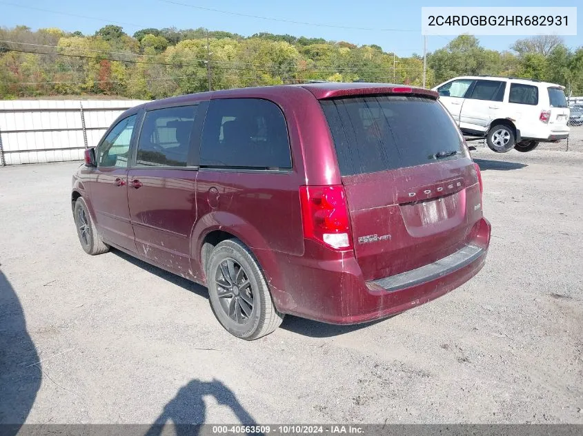 2017 Dodge Grand Caravan Se Plus VIN: 2C4RDGBG2HR682931 Lot: 40563509