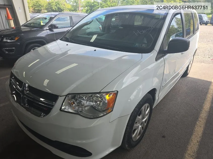 2C4RDGBG6HR637751 2017 Dodge Grand Caravan Se