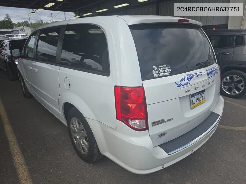 2C4RDGBG6HR637751 2017 Dodge Grand Caravan Se