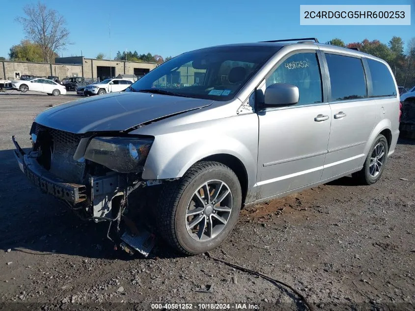 2017 Dodge Grand Caravan Sxt VIN: 2C4RDGCG5HR600253 Lot: 40581252