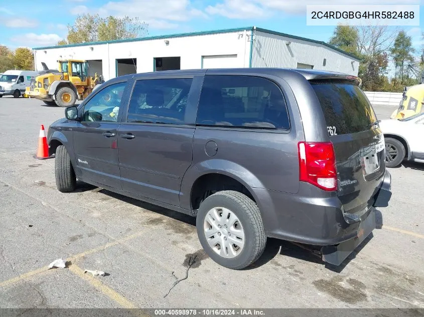 2017 Dodge Grand Caravan Se VIN: 2C4RDGBG4HR582488 Lot: 40598978