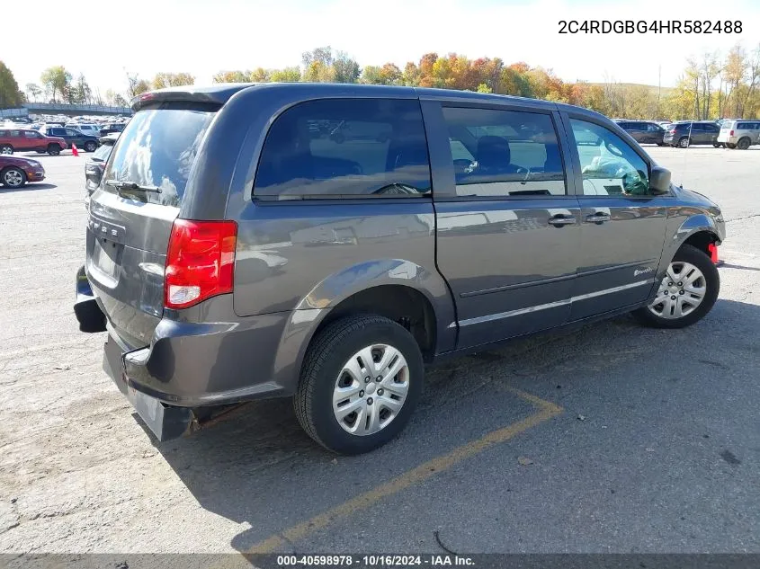 2017 Dodge Grand Caravan Se VIN: 2C4RDGBG4HR582488 Lot: 40598978