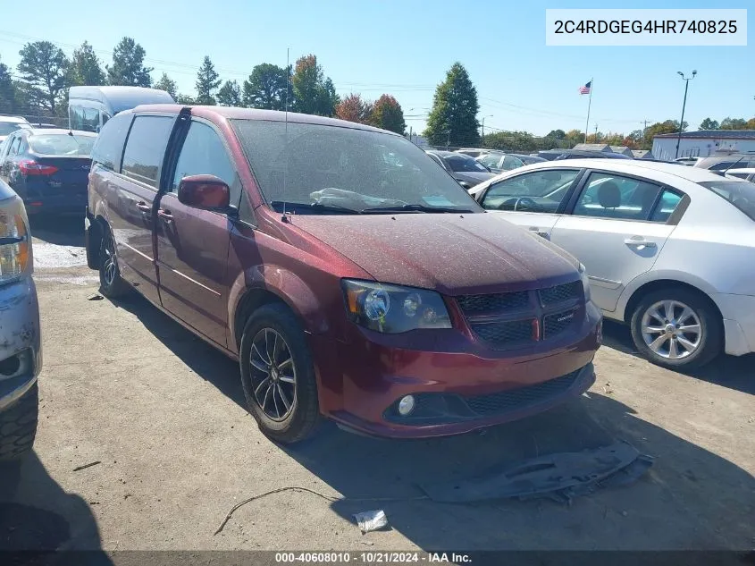 2017 Dodge Grand Caravan Gt VIN: 2C4RDGEG4HR740825 Lot: 40608010