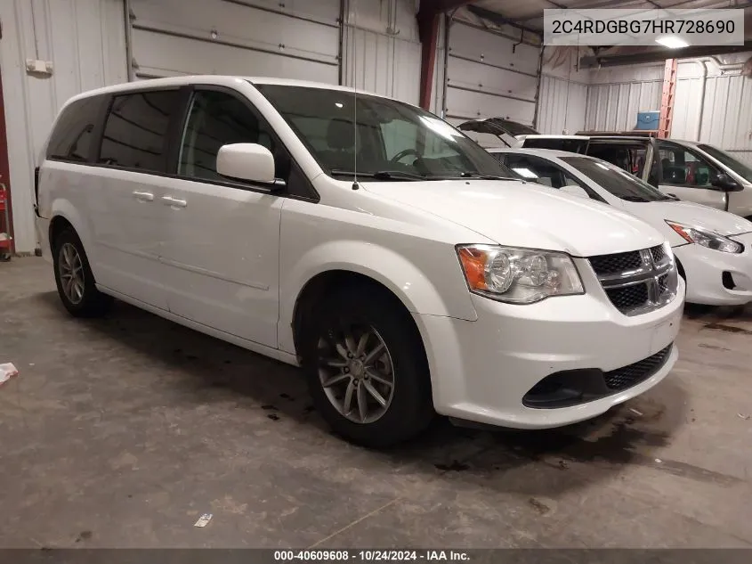 2017 Dodge Grand Caravan Se Plus VIN: 2C4RDGBG7HR728690 Lot: 40609608