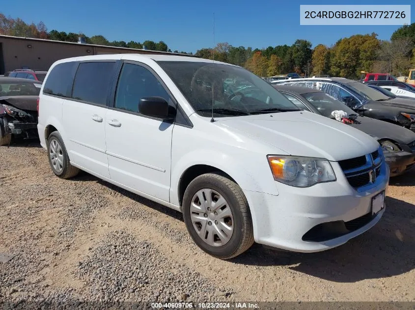 2017 Dodge Grand Caravan Se VIN: 2C4RDGBG2HR772726 Lot: 40609706