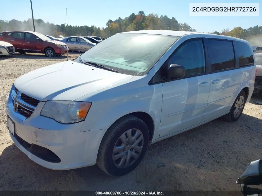 2C4RDGBG2HR772726 2017 Dodge Grand Caravan Se