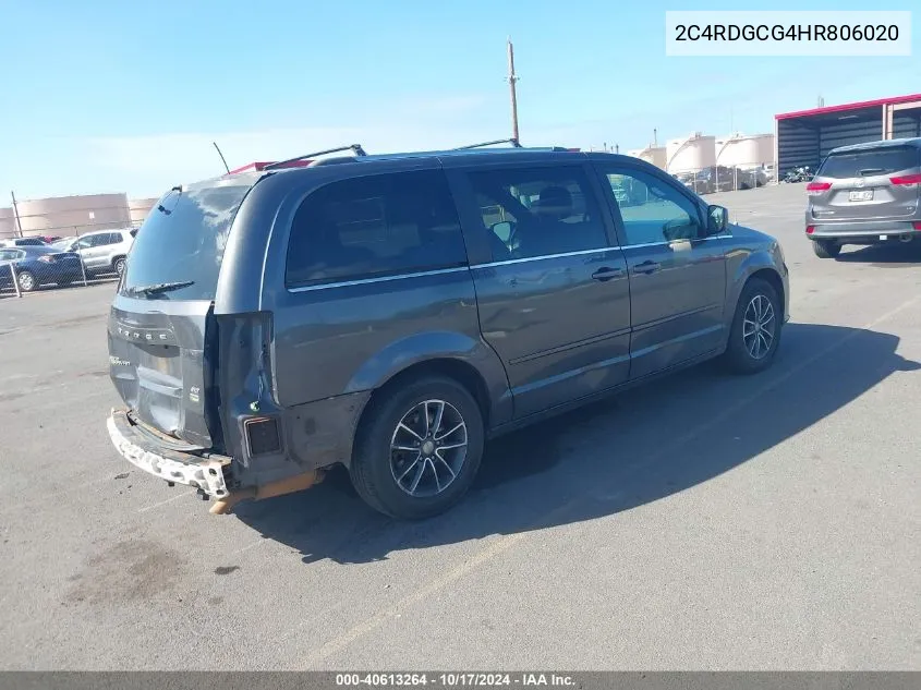 2017 Dodge Grand Caravan Sxt VIN: 2C4RDGCG4HR806020 Lot: 40613264