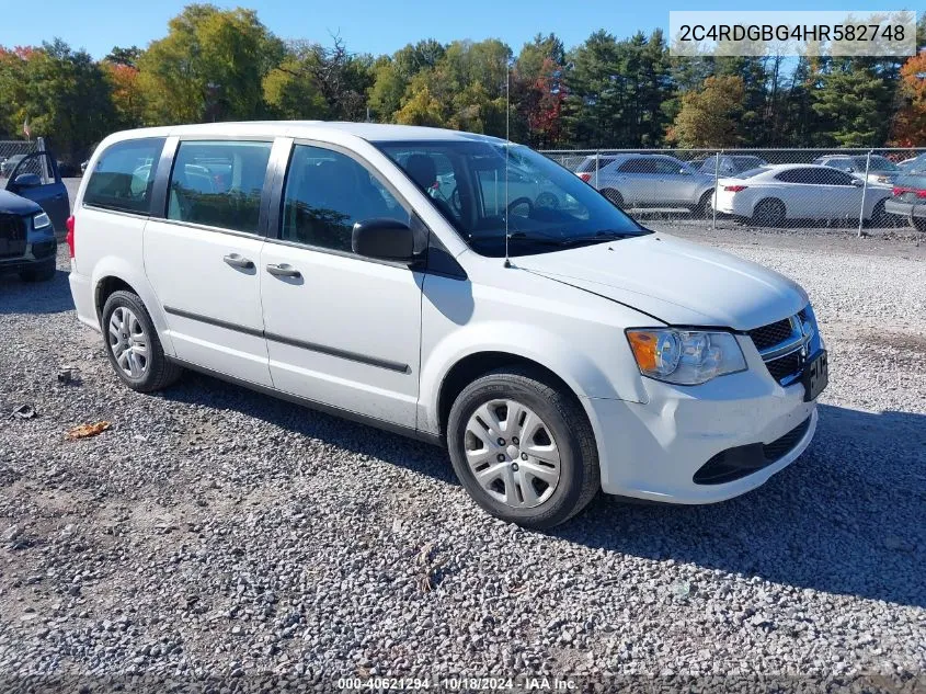 2017 Dodge Grand Caravan Cvp/Sxt VIN: 2C4RDGBG4HR582748 Lot: 40621294