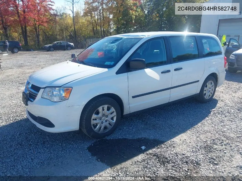 2017 Dodge Grand Caravan Cvp/Sxt VIN: 2C4RDGBG4HR582748 Lot: 40621294