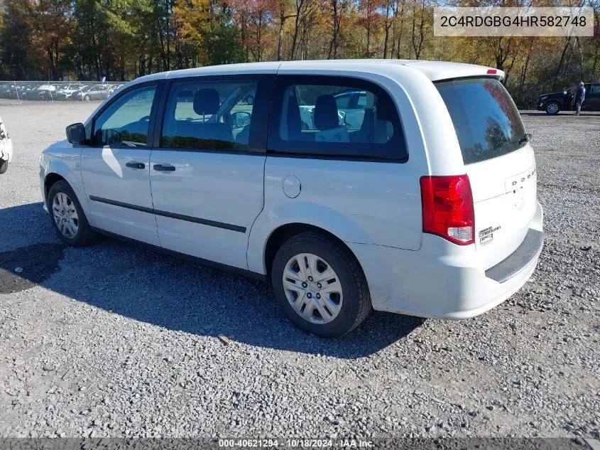 2017 Dodge Grand Caravan Cvp/Sxt VIN: 2C4RDGBG4HR582748 Lot: 40621294