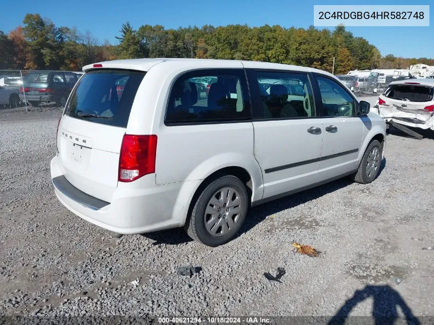 2017 Dodge Grand Caravan Cvp/Sxt VIN: 2C4RDGBG4HR582748 Lot: 40621294