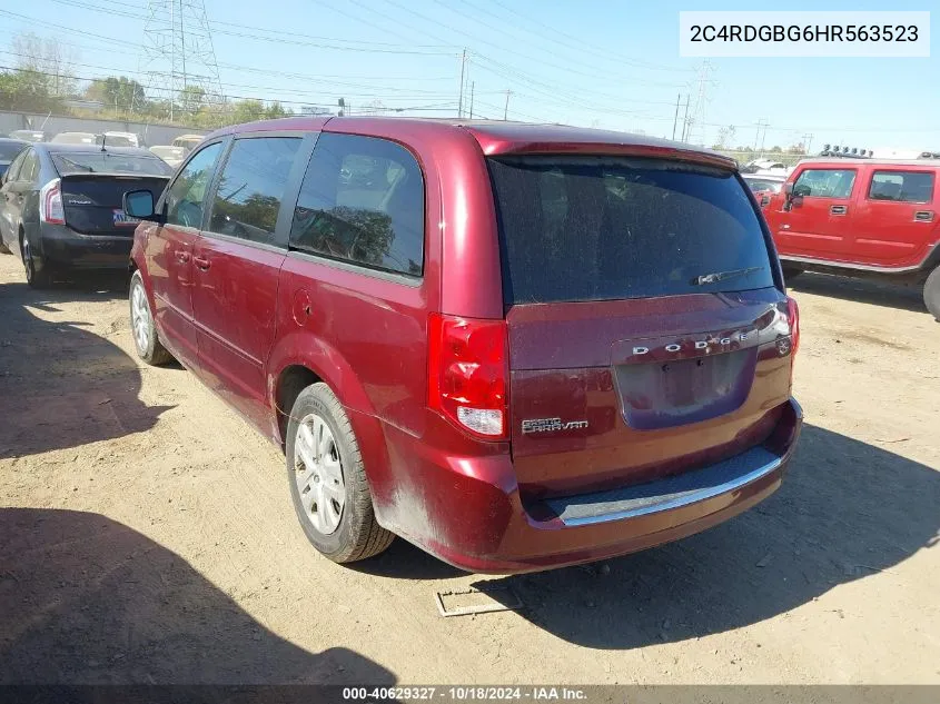 2017 Dodge Grand Caravan Se VIN: 2C4RDGBG6HR563523 Lot: 40629327