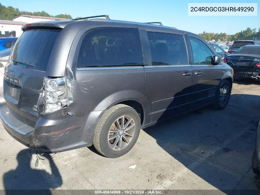 2017 Dodge Grand Caravan Sxt VIN: 2C4RDGCG3HR649290 Lot: 40634969