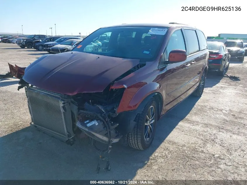 2017 Dodge Grand Caravan Gt VIN: 2C4RDGEG9HR625136 Lot: 40636562