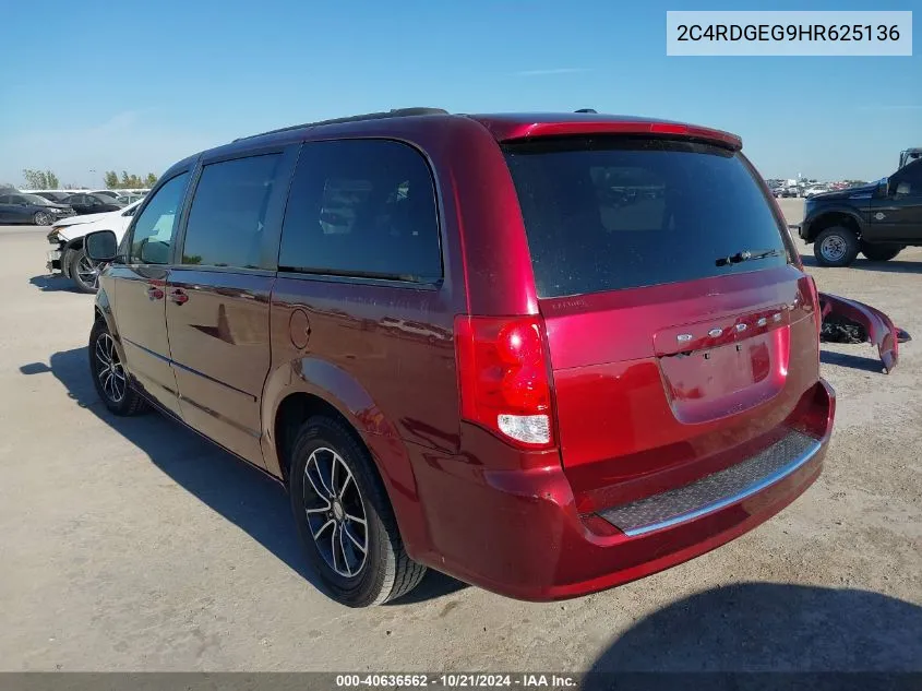 2017 Dodge Grand Caravan Gt VIN: 2C4RDGEG9HR625136 Lot: 40636562