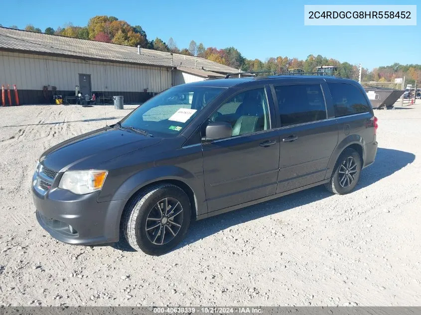 2017 Dodge Grand Caravan Sxt VIN: 2C4RDGCG8HR558452 Lot: 40638339