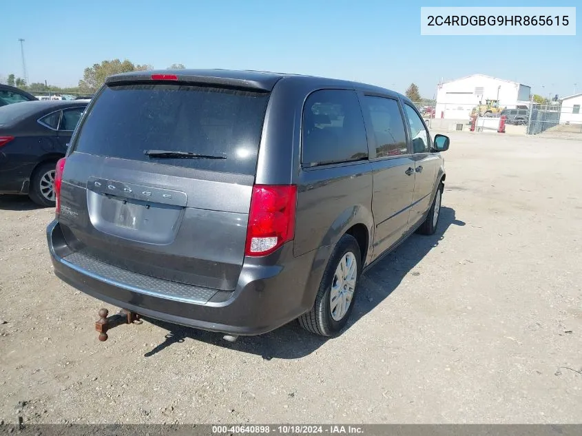 2C4RDGBG9HR865615 2017 Dodge Grand Caravan Se