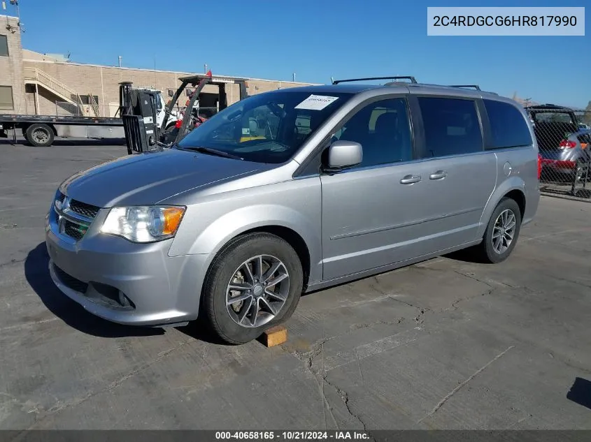 2017 Dodge Grand Caravan Sxt VIN: 2C4RDGCG6HR817990 Lot: 40658165