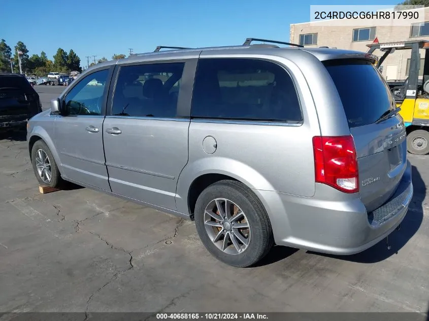 2017 Dodge Grand Caravan Sxt VIN: 2C4RDGCG6HR817990 Lot: 40658165